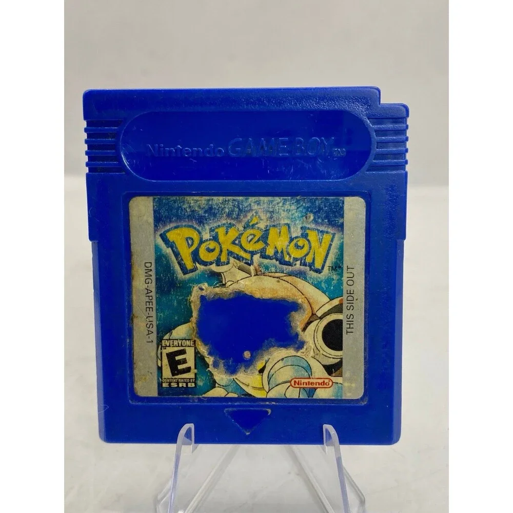Pokémon Blue Version Gameboy Cartridge (Authentic, Tested, Saves) vintage wear